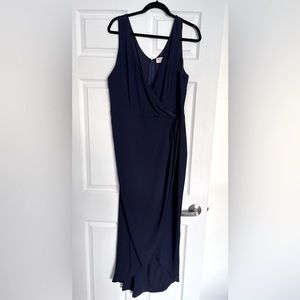 Showpo “So Romantic Dress” in navy. Size 14.